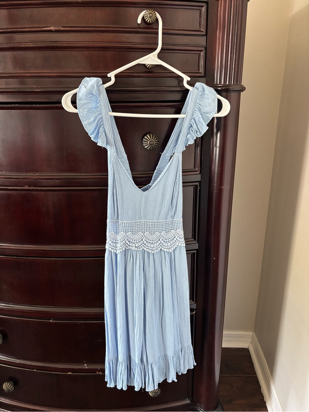 Sincerely Jules Light Blue Ruffle Strap Dress